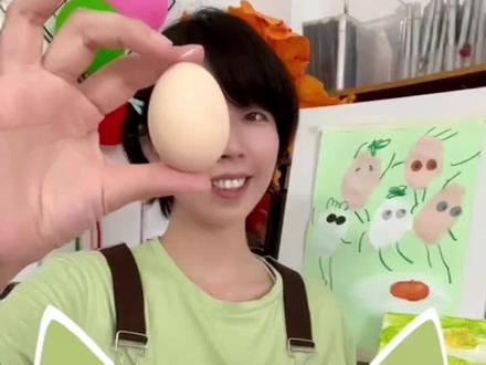 画鸡蛋🥚#艺术启蒙 #美育 #在家早教 #创意美术 #手指画 @抖音小助手