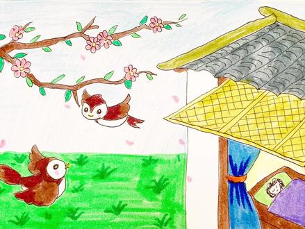 诗配画。第四首《春晓》作者:唐·孟浩然
#一起学画画 #简笔画 #古诗配画 #儿童绘画作品 #绘画