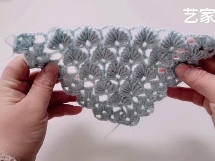 手工编织好看的贝壳花三角披肩 教学简单一起学习吧