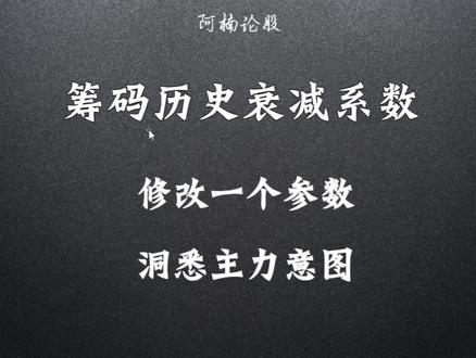 只需一个公式,即可修改筹码历史衰减系数,洞悉主力意图。#股票 #股票知识 #筹码分布 #主力筹码
