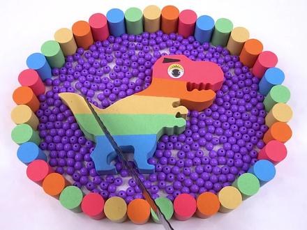 手工制作小朋友喜欢的霸王龙,你喜欢吗?#diy #太空沙彩泥