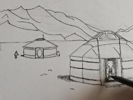 【每日一画】蒙古包#绘画