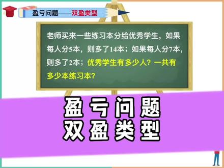 盈亏问题,双盈 类型。画图法和公式法,两种方法讲解。 #西师版#盈亏问题