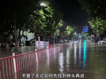 荆州暴雨 50年难遇的暴雨 也能被我遇上。#末日生存 #城市内涝时如何自救 #荆州暴雨 #泡水车#特斯拉涉水