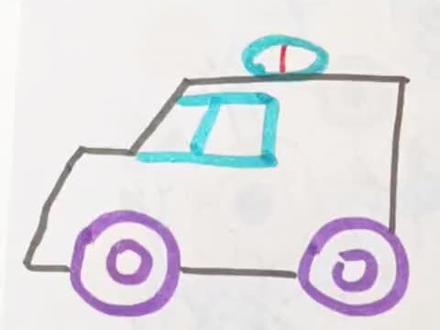 简笔画警车🚓#画画 #简笔画 #绘画 #零基础学画画 #画渣日常