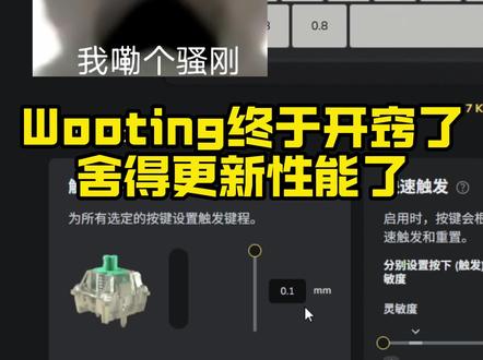 Wooting终于开窍、舍得更新性能了#wooting #wooting60he #wooting驱动设置 #键盘 #军哥电竞严选