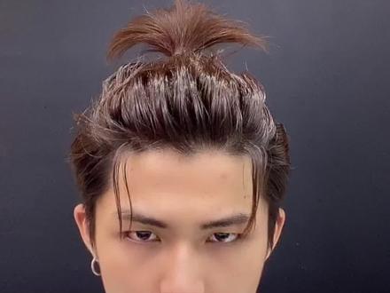#男生扎发小马尾 头发不够长,扎起来容易掉落。可以这样操作#男士造型