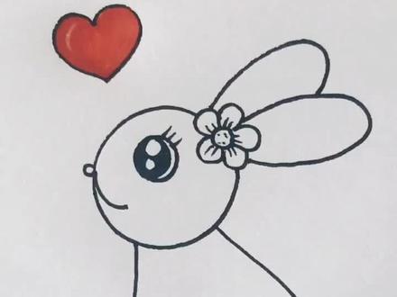 画可爱的小白兔 简笔画