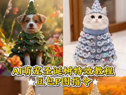 这个超有趣的AI宠物圣诞树特效制作教程来了#豆包ai #豆包p图已经nextlevel了 #宠物圣诞树特效 #宠物圣诞树ai#圣诞喵喵玩具 圣诞喵喵喵喵 圣诞歌曲喵喵唱 万物皆可圣诞树特效 万物皆可毛茸茸万物皆可圣诞树豆包指令 圣诞树头顶装饰 万物皆可圣诞树教程 万物皆可圣诞帽
