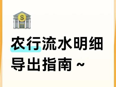 农行流水明细导出指南 #热点 #流水明细