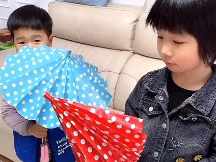 雨伞☔️准备好了,可以出门啦!#亲子手工#折纸