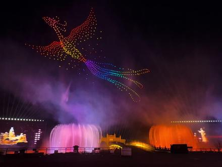 来一趟尼山圣境 看一场超级烟花秀+无人机表演#尼山圣境 #济宁 #烟花 #无人机 #灯光秀