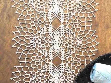 菠萝花蕾丝桌旗钩编教程|上集#钩针教程 #钩针编织 #编织教程 #手工diy