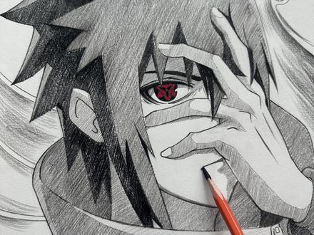 粉丝们想我画的宇智波佐助最终完成版来啦! #手绘 #绘画过程 #宇智波佐助 #火影忍者 #跟着抖音学画画 @抖音小助手