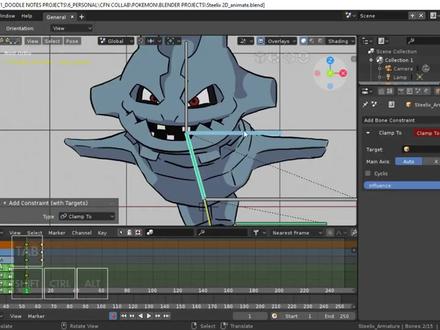 blender-2.8-制作2d骨骼动画方法