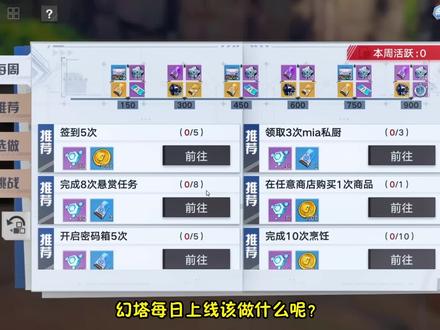新手攻略!幻塔每日上线该做什么呢?日常周常月本讲解!#幻塔 #steam游戏 #开放世界 #抖音游戏 #二次元