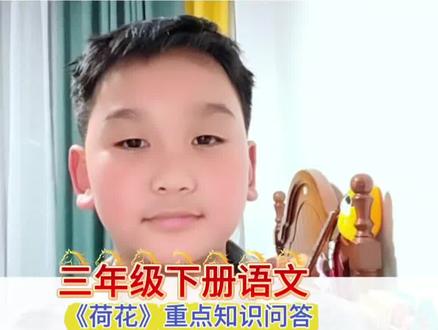 三年级下册语文《荷花》重点知识一问一答#家长必读知识分享 #每天跟我涨知识 #小知识大作用 #小学语文