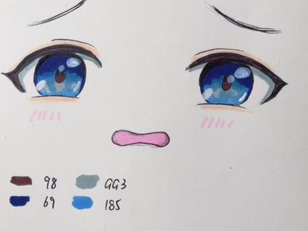 #跟我一起学画画 Q版眼睛油性马克笔上色教程06#零基础学画画 #儿童画 #手绘教程 #绘画过程