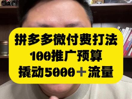 拼多多微付费打法,100推广预算撬动5000+流量#拼多多学习 #拼多多运营 #拼多多新手开店 #拼多多干货分享 #拼多多推广