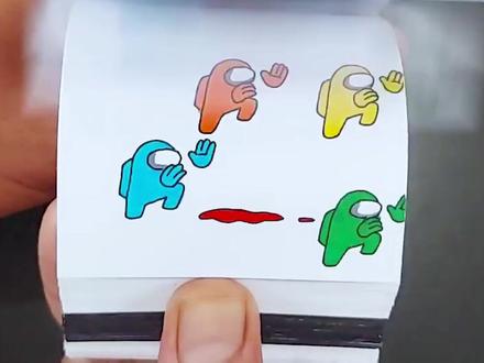 太空狼人杀第二弹—分心舞#手翻书 #创意 #amongus太空狼人杀 #简笔画