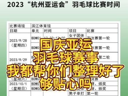 你的羽毛球偶像是谁?看看这次比赛有你的偶像吗#抖音体育 #石宇奇 #羽毛球比赛 #黄雅琼 #亚运会 @DOU+小助手