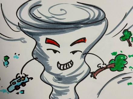 #简笔画 #苏拉 #台风 #广东 #苏拉台风 小朋友们在家要关好门窗,尽量不要外出哦!