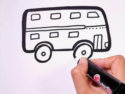 坐上大巴车去旅行吧!#画画 #简笔画