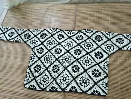 祖母方格拼花毛衣视频钩织教程#爱生活爱编织 #爱手工爱生活 #零基础学钩针 #毛衣 #手工