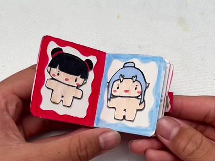 他做的好看吗 #解压手工 #自制 #手帐 #豆豆本 #贴纸