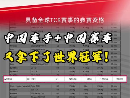 中国车手+中国赛车,又拿下了世界冠军! #FIA TCR世界巡回赛#马青骅 #吉利星瑞TCR赛车 #领克汽车运动 #领克03TCR赛车
