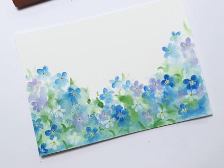 超级梦幻的“勿忘我”花~ #丙烯马克笔 #丙烯马克笔绘画 #丙烯马克笔画 #跟着抖音学画画#勿忘我