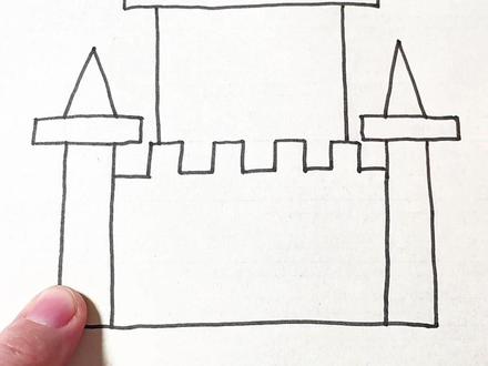#原创作品 #画画 #简笔画 #一学就会系列 #学会快去试试吧🔥 超级简单的城堡画法,小孩一看就会