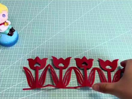 漂亮的轴对称图形牵手郁金香剪纸,简单好学易剪,分分钟学会安排 #郁金香剪纸 #牵手小花 #轴对称图形