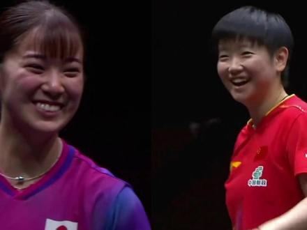 离谱!孙颖莎鹰眼挑战对手发球弧线超40度,长崎美柚自己都笑了