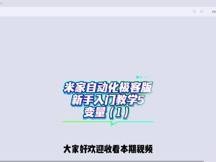 米家自动化极客版新手入门教学5变量(1) 米家自动化极客版新手入门教学变量类目的详细介绍#米家自动化极客版 #米家 #米家自动化