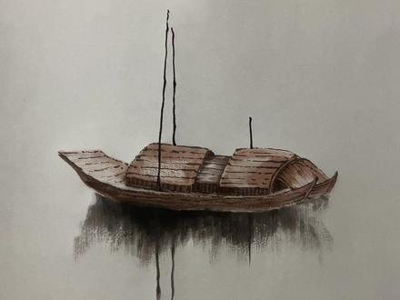 #创作灵感 #一起学画画 国画小船的画法