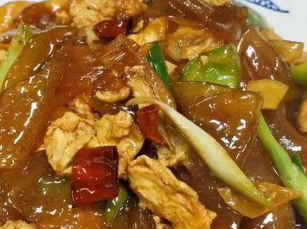 鸭蛋炒粉皮这样做,拿肉都不换,好吃又下饭#妈呀太香了 #美食教程 #家常菜 #山药粉皮