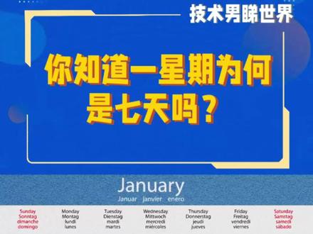 你知道一星期为何是七天吗?#技术男睇世界 (编辑 罗润泽)