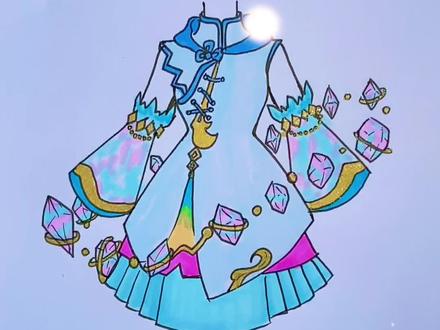 多希望自己也拥有一件这样被宝石围绕的可爱裙子呀 #星卡梦少女 #手绘 #简笔画 #零基础学画画 #画憨憨简笔画 @抖音青少年 @抖音小助手 @抖音创作小助手