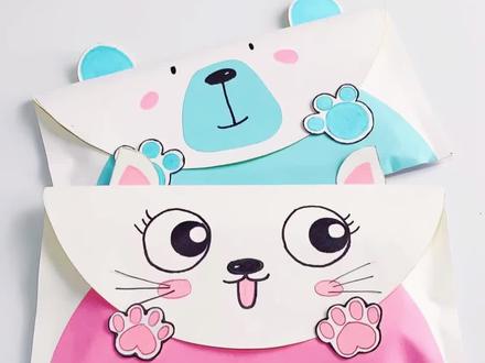 一张纸做小动物笔袋❤️简单易学的进阶版文具盒