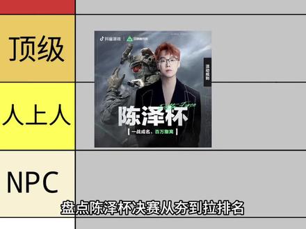 陈泽杯决赛从夯到拉排名#陈泽杯