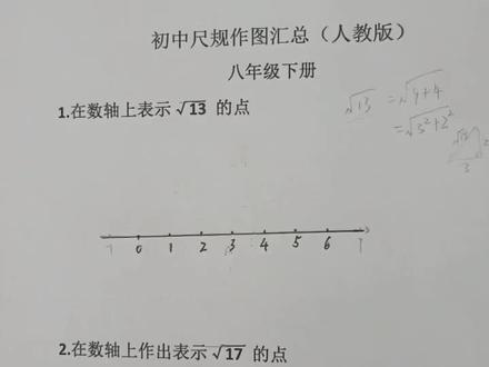 八年级下册尺规作图在数轴上表示一个无理数。#初中数学 #家长收藏孩子受益 #知识点总结 @抖音小助手