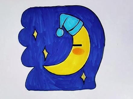 我怎么没找到这个月亮🌙图,哼💢💢💢#脑洞大开 #亲子 #月亮 #一起学画画 #儿童创意手工