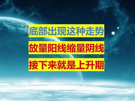 出现这种走势,后市要走强 #股票 #放量