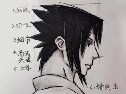 详细教你画宇智波佐助。#手绘 #手绘教程 #火影忍者 #绘画 #sky全能手绘 #宇智波佐助 #零基础学画画