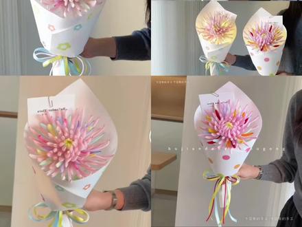 氛围感拉满!扭扭棒烟花菊花束教程✨ #手工diy #扭扭棒#烟花 #跨年烟花