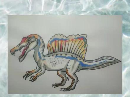 手绘恐龙棘龙#画画#绘画#手绘#恐龙#棘龙 #动物#美术作业