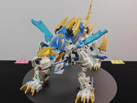 可以直接变形的积木机甲!F5机变白虎战神! #积木机甲