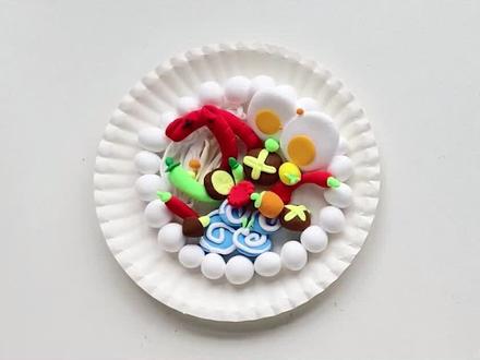 真·手工拉面,#一起做手工 #亲子互动 #轻黏土 #创意美术