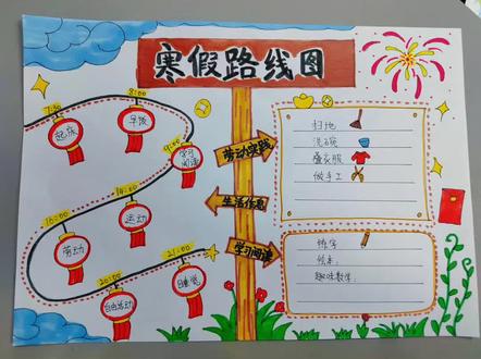 寒假生活路线图低年级版,空白页内容可自定。#寒假生活 #寒假计划表 #学习计划表 #寒假手抄报 #新年手抄报